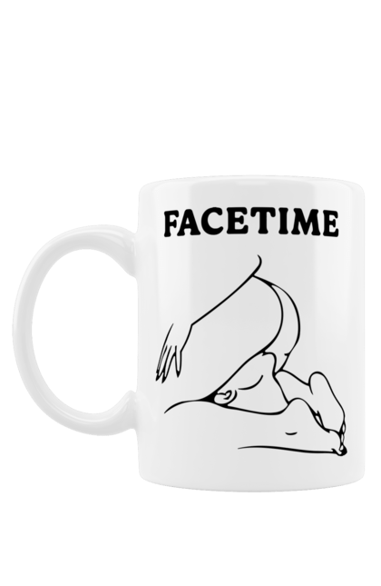 Чашка з принтом "Фейстайм". Вульгарна, гумор, прикольна, смішна, фейстайм. 2070702