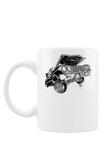 Чашка з принтом "Автомобіль". Автомобіль, імпала, класика, лоурайдер, шевроле. 2070702