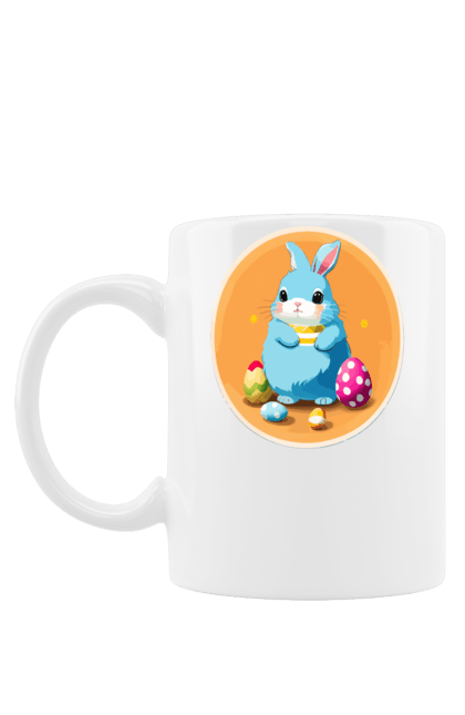 Чашка з принтом "Кролик". Заяць, кролик, пасха, пасхальний кролик, пасхальні яйця, свято, тварина, щасливої пасхи, яйця. CustomPrint.market