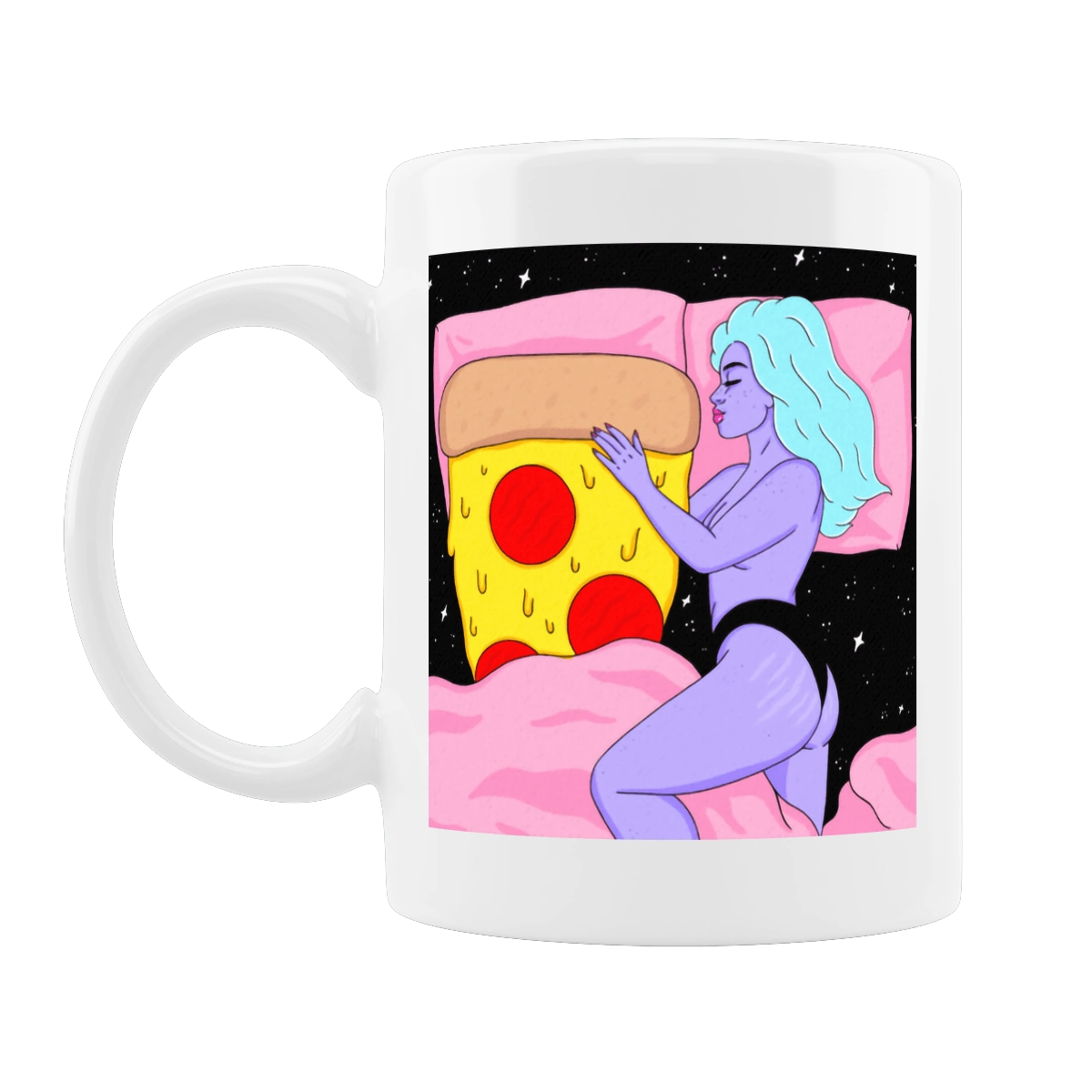 Purple Girl And Pizza