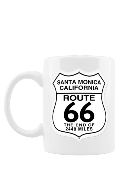Чашка з принтом "Route 66". Байк, байкер, байкер клуб, брат, брати, брутал, гарячий асфальт, гарячий кінь, гарячий стрижень, дорога 50, дорога 66, дорога 80, дороги америки, дороги україни, жага швидкості, клуб байкерів, мотоцикл, мотоцикліст, справжній чоловік, чувак, швидкість. 2070702