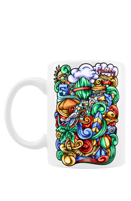 Чашка з принтом "Канікули відпочинок арт". Відпочинок, канікули, літо, море, пляж, подорож. 2070702