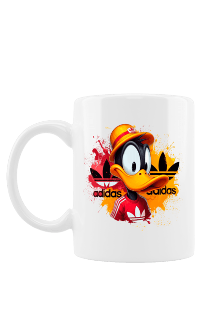 Mug with prints Daffy Duck Adidas. Adidas, cartoon, character, daffy duck, duck, looney tunes, merrie melodies, warner brothers. 2070702