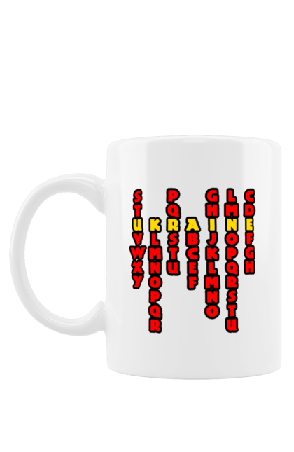 Чашка з принтом "Україна". Абетка, авторський принт, латиниця, літери, напис, текст, україна. 2070702