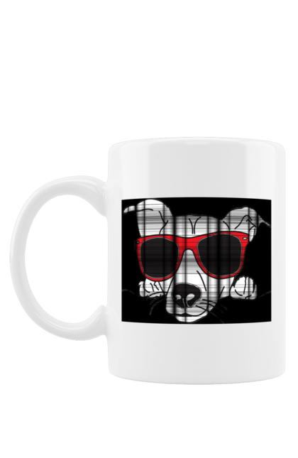 Чашка з принтом "Собака Визирає". Визирати, окуляри, собака. 2070702