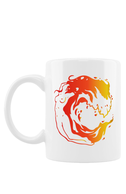 Mug with prints Girl wave. Girl, sea, wave. 2070702