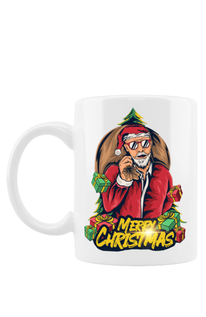 Чашка з принтом "Санта клаус з подарунками". Новий рік, подарунки, різдво, санта, санта клаус, щасливого різдва. futbolka.stylus.ua
