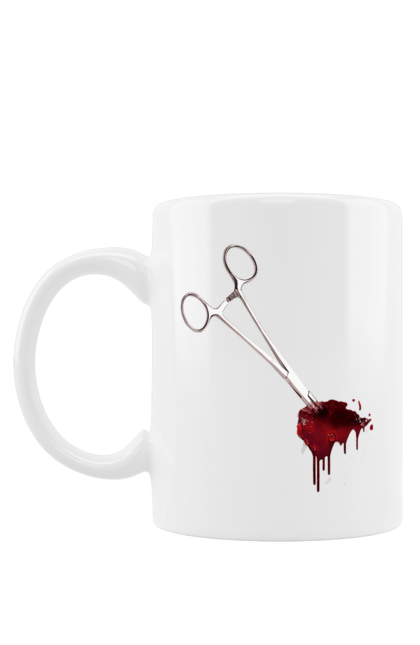 Чашка з принтом "Хеллоуїн, ножиці і кров". Кров, ножиці, смерть, хеллоуїн. futbolka.stylus.ua