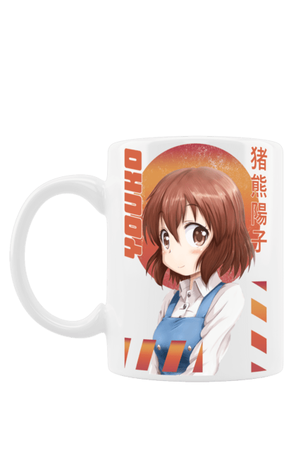 Mug with prints Kiniro Mosaic Yoko Inokuma. Anime, gold mosaic, kiniro mosaic, kinmoza, manga, yoko, yoko inokuma. 2070702