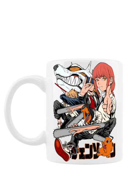 Чашка з принтом "Людина Бензопила". Anime, chainsaw man, denji, manga, pochita, аніме, денджі, людина-бензопила, манга, почіта. 2070702