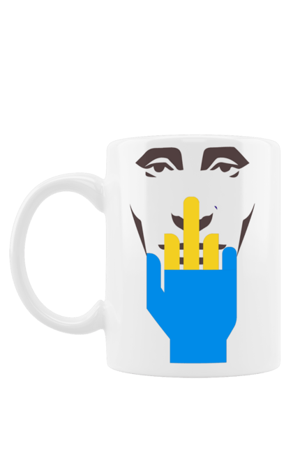 Чашка з принтом "Путін Хуйло". Все, голова путіна, доброго вечора, йди нахуй, мертвий москаль, москалі, орки, путін хуйло, російський військовий, середній палець. 2070702