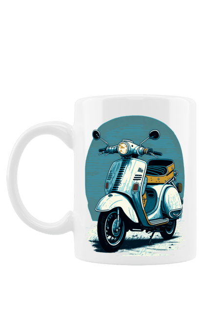 Чашка з принтом "Мопед". Відпочинок, літо, мопед, скутер, швидкість. 2070702