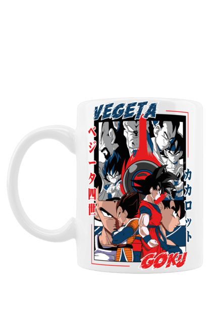 Mug with prints Dragon Ball. Anime, dragon ball, goku, manga, tv series, vegeta. 2070702