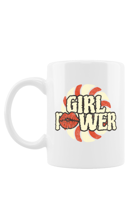 Чашка з принтом "Girl Power". Girl power, гасло, дівчата, дівчата можуть, жінки, жіноча сила, незалежність, сила, фемінізм. 2070702