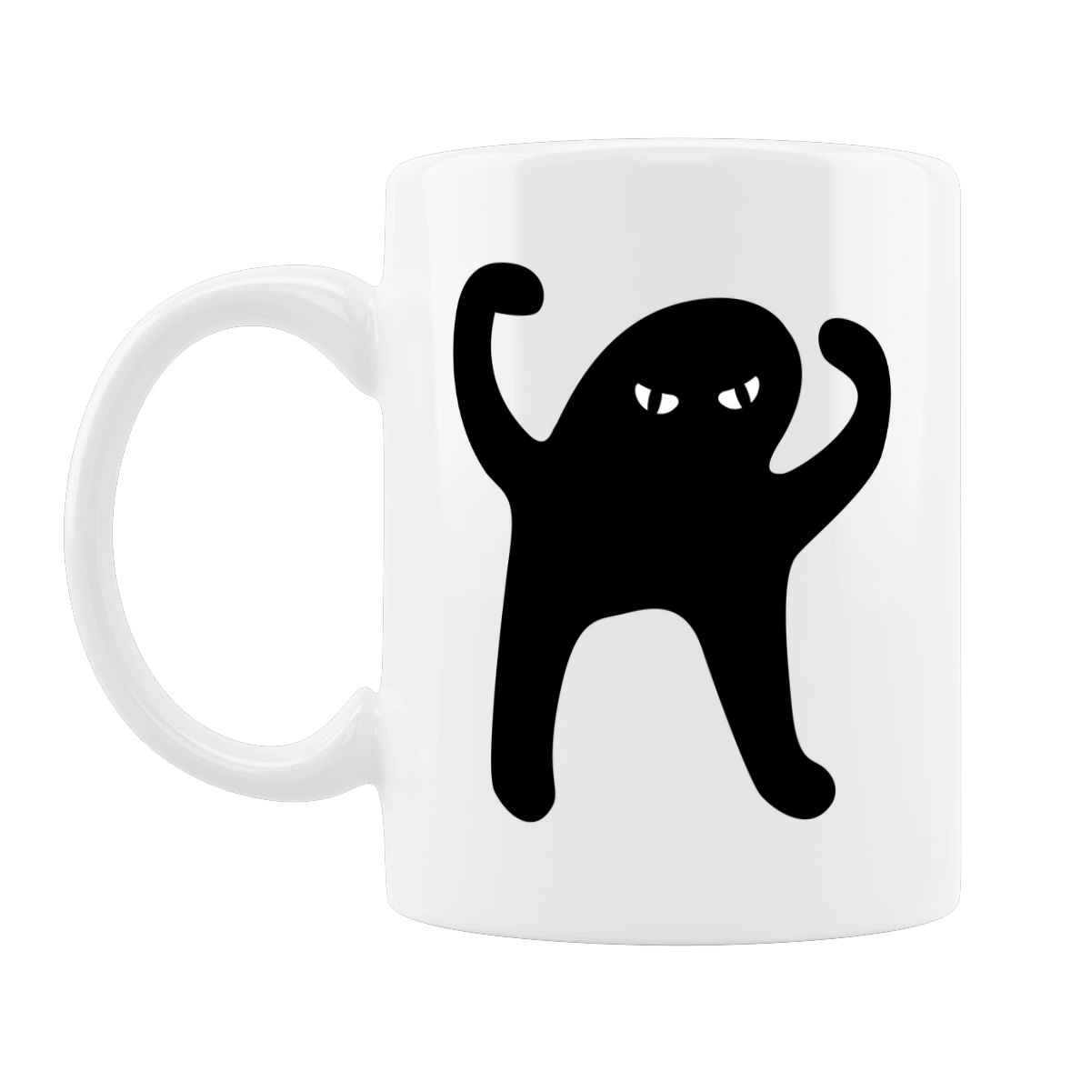 Чашка белого цвета с принтом 1. Мем черный кот ъуъ. слева 00f93d -  CustomPrint.market