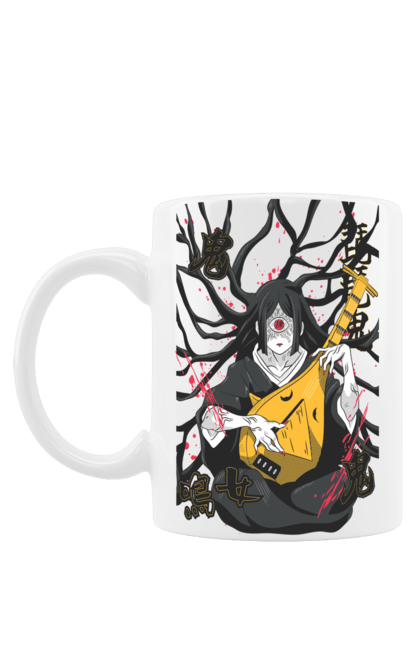 Mug with prints Demon Slayer Nakime. Anime, demon slayer, eternal paradise faith, kimetsu no yaiba, manga, nakime, twelve kizuki, upper rank six. 2070702