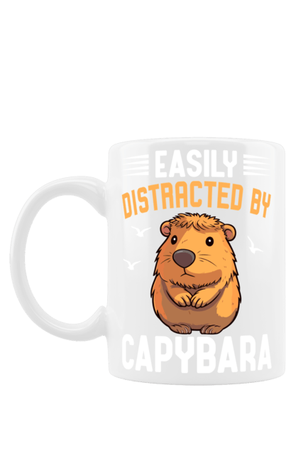 Mug with prints Capybara. Animal, capybara, rodent. 2070702