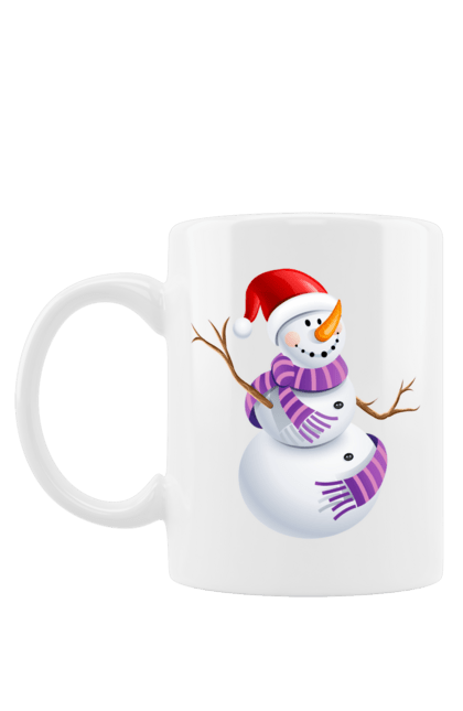 Чашка з принтом "Сніговик". З новим роком, новий рік, сніг, сніговик. futbolka.stylus.ua