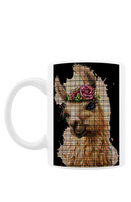 Чашка з принтом "Лама Портрет". Лама, портрет, тварина. 2070702