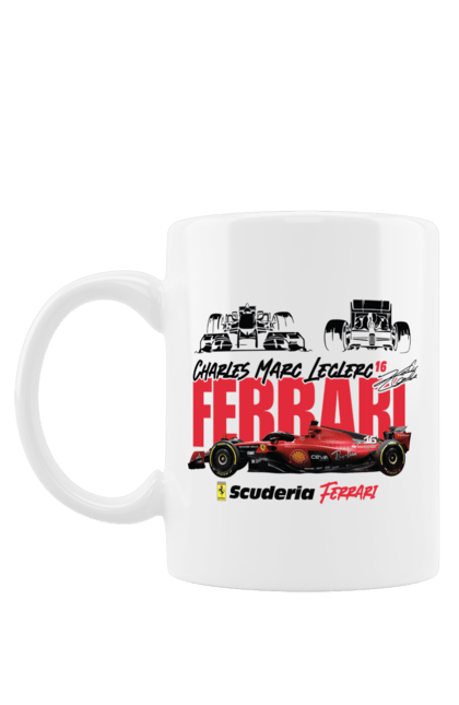 Чашка з принтом "Scuderia Ferrari Formula 1". Ferrari, formula 1, scuderia ferrari, авто, автомобіль, автоспорт, болід, гонки, формула 1. 2070702