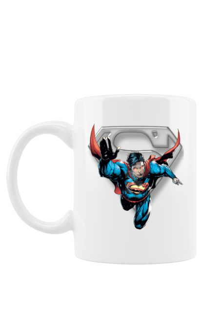 Чашка з принтом "Супермен". Герой фільму, кларк кент, логотип, персонаж коміксів, супергерой, супермен, суперсила. CustomPrint.market