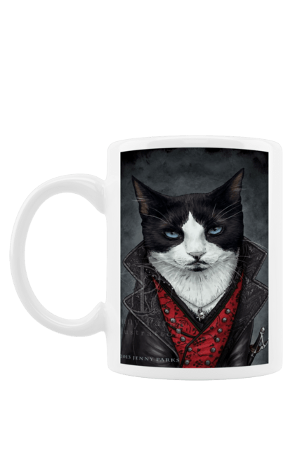 Чашка з принтом "Кіт". Cat, арт, кот, котик, кошка. CustomPrint.market