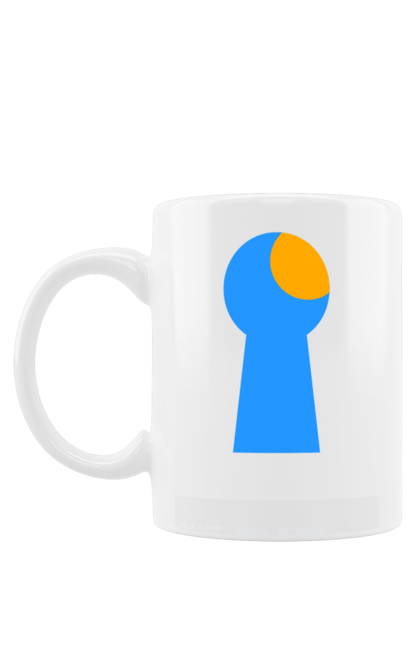 Чашка з принтом "Замочная скважина". Відчини двері, двері, замок, ключ, свердловина, світло крізь, цікавість, щілина. 2070702