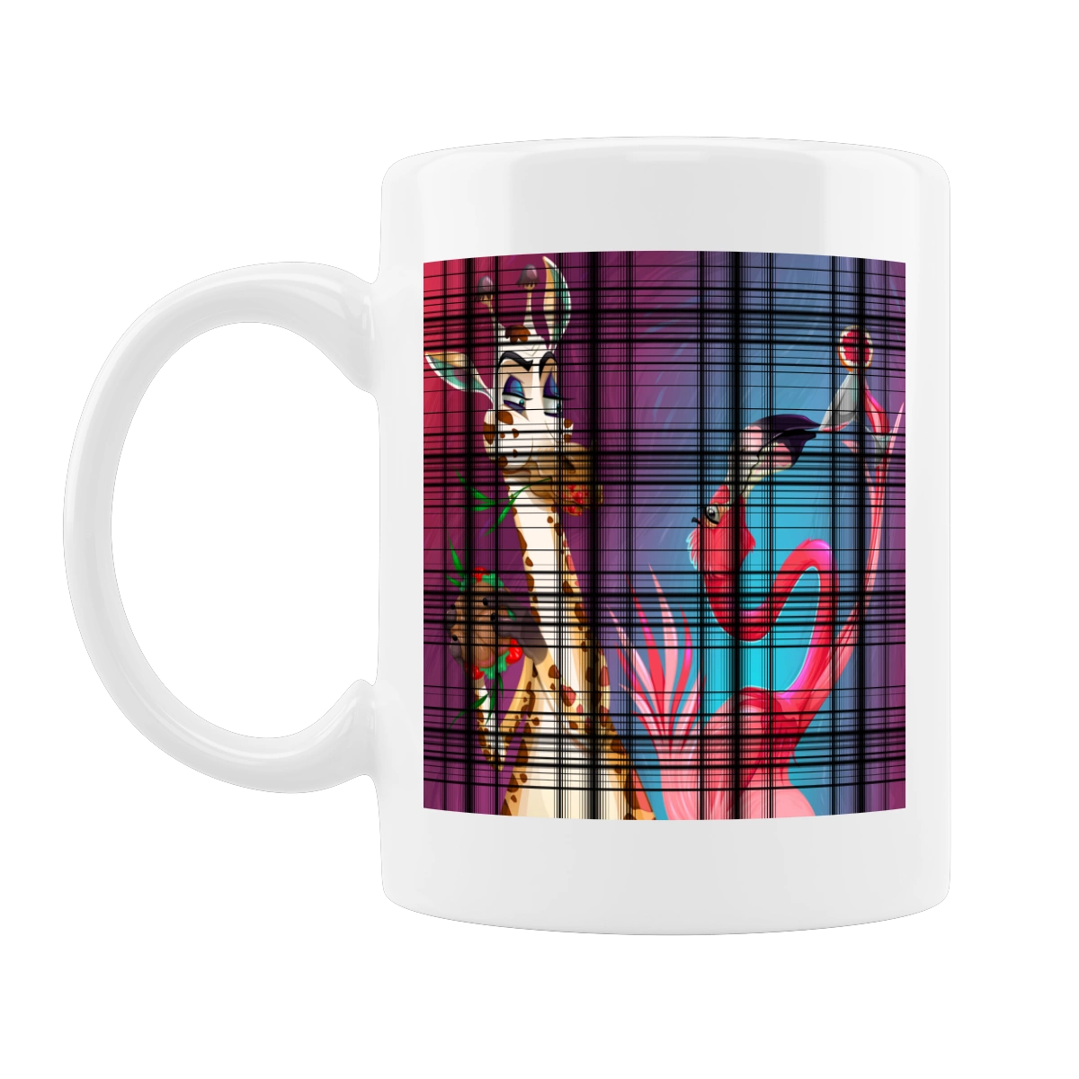 Giraffe And Flamingo At The Party