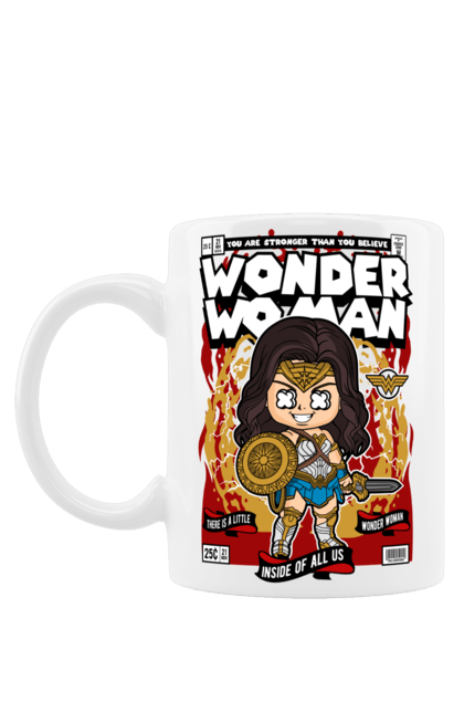 Чашка з принтом "Wonder Woman". Жінка, комікси, комікси dc, чудова жінка. Funkotee