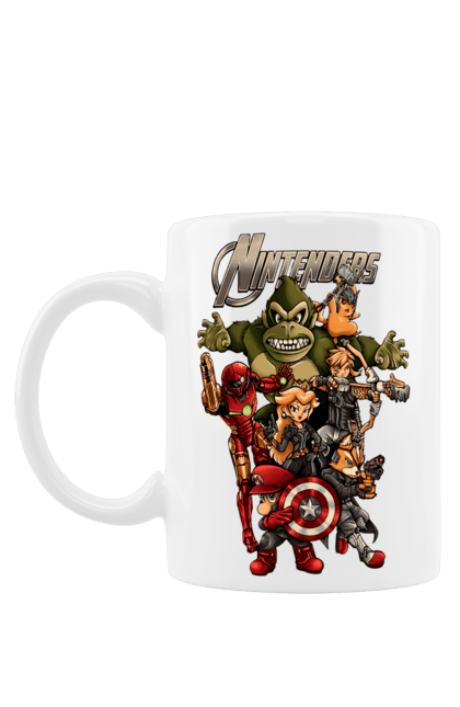 Чашка з принтом "Герої Nintendo". Animal crossing, donkey kong, kirby, legend of zelda, nintendo, pokemon, герої з ігор, луїджі, маріо, мультики, принцеса піч. 2070702