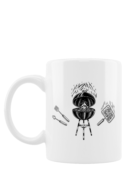 Чашка з принтом "Барбекю Смажити М'ясо". Барбекю, м`ясо, смажити. 2070702
