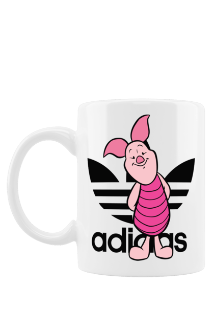 Чашка з принтом "Adidas П'ятачок". Adidas, piglet, адідас, вінні пух, мультфільм, п ятачок, п`ятачок, пятачок. 2070702