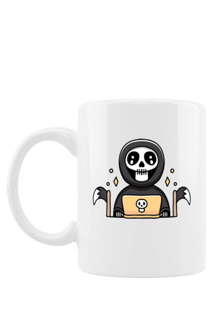 Чашка з принтом "Темний розробник програміст". Brain, geek, linux, php, ай ти, ай ті, баг, геймер, гік, гра в кальмара, де баг, код, лаптоп, лінукс, пранк, програміст, розробник, смерть, сміх, смішне, ютер. 2070702