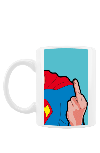 Чашка з принтом "Супермен". Бетмен, брутальні принти, комікси, круті принти, ліга справедливості, супермен. CustomPrint.market