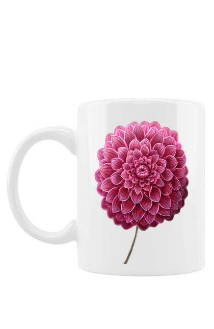 Чашка з принтом "Рожева, велика квітка". Букет, весна, квіти, квітка, рожева квітка. PrintMarket - інтернет-магазин одягу та аксесуарів з принтами плюс конструктор принтів - створи свій унікальний дизайн