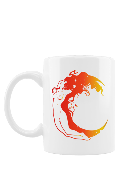 Mug with prints Moon girl. Cosmic, girl, moon, space, stars. 2070702