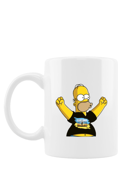 Чашка з принтом "Сімпсон та російський корабель". Війна, гомер, гомер сімпсон, марка корабель, патріот, перемога, російський корабель, сімпсон, україна. 2070702