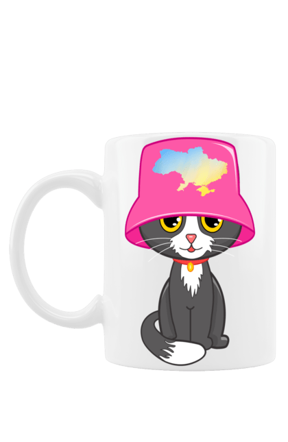 Чашка з принтом "Котик з картою україни". Євробачення, калош, кіт, котик, музика, панама калоша, символ україни, україна. 2070702