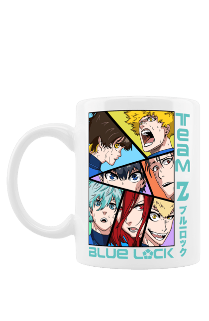 Mug with prints Blue Lock. Anime, blue lock, blue prison, manga, sport, sports anime. 2070702