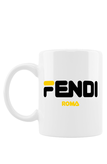 Чашка з принтом "Fendi". Fendi, lvmh, бренд, будинок моди, італія, люкс, мода, одяг, сумка, фенді. 2070702