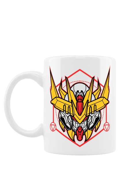 Mug with prints Gundam Barbatos Lupus Rex. Anime, asw g 08, barbatos lupus rex, game, gundam, manga, robot, video game, war. 2070702