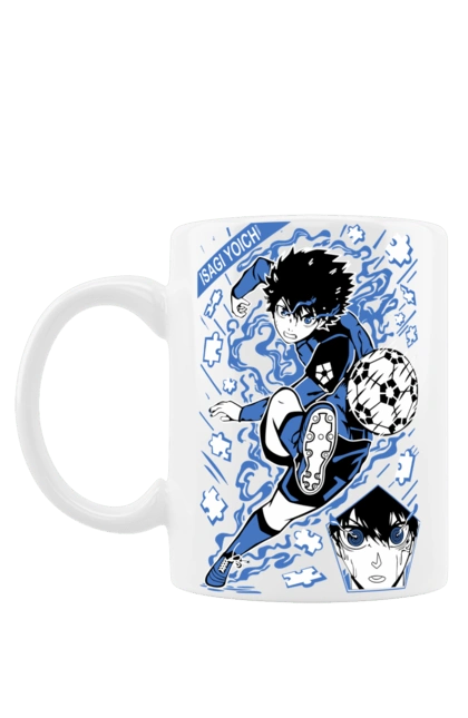 Чашка з принтом "Синя в'язниця Йоічі Ісагі". Blue lock, yoichi isagi, аніме, блю лок, йоічі ісагі, манга, синя в`язниця, спорт, спортивне аніме. 2070702