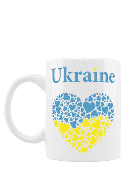 Чашка з принтом "Ukraine Heart". Прапор, серце, україна. 2070702