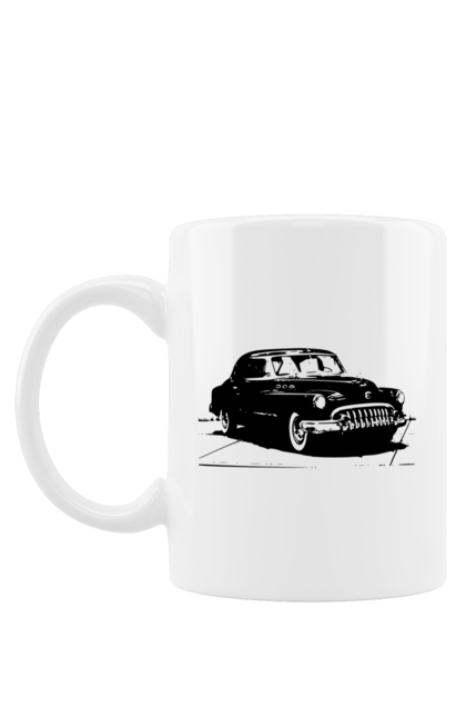Чашка з принтом "Авто.6". Авто, графіка, малюнок, ретро авто, чорно-білий. 2070702