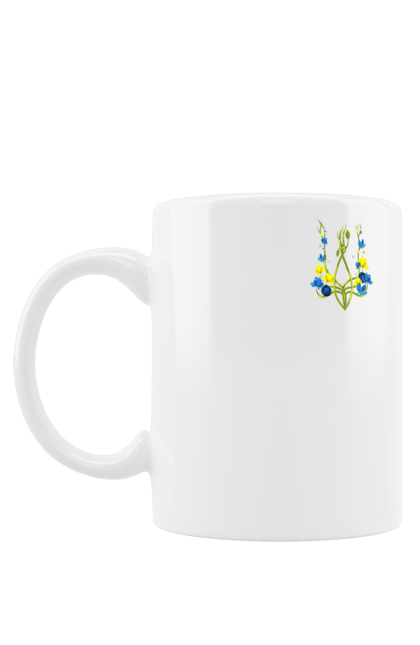 Чашка з принтом "Квітучий герб". Війна, герб, зсу, квітучий, прапор. futbolka.stylus.ua