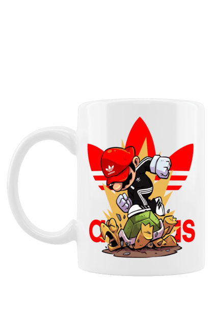 Mug with prints Adidas Mario. Adidas, character, game, mario, mario bros, nintendo, super mario bros. 2070702