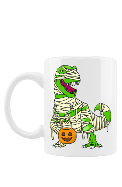 Чашка з принтом "Хелловін динозавр". 31 жовтня, dinosaur, halloween, гелловін, динозавр, жовтень, капощі, ласощі, свято, хелловін. 2070702