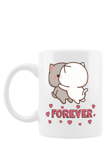 Чашка з принтом "Назавжди коти". 14 лютого, дівчині, для закоханих, коти, котик, любов, стосунки. CustomPrint.market