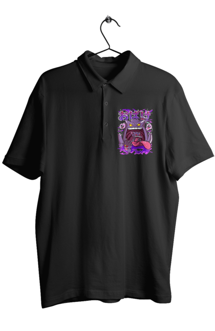 Men`s polo with prints Pokemon Gengar. Anime, fushigibana, games, gengar, nintendo, pokemon, pokemon go. 2070702
