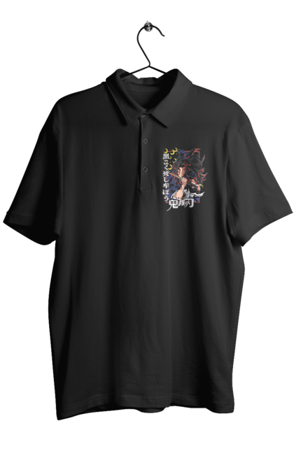 Men's polo with prints Demon Slayer Kokushibo. Anime, demon slayer, eternal paradise faith, kimetsu no yaiba, kokushibo, manga, nezuko, twelve kizuki, upper rank six. 2070702